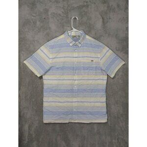 Vans Shirt Mens Large Striped Button Down Short Sleeve Cotton Skater